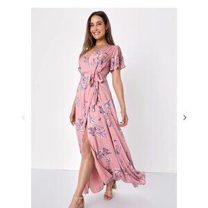 Lulu Rose Floral Maxi Wrap Dress